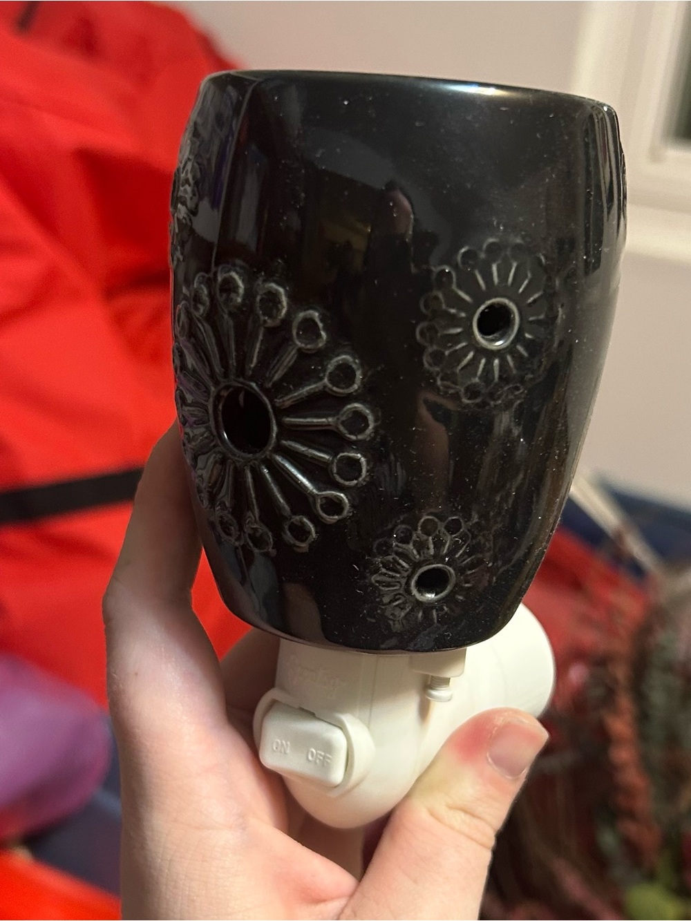 Scentsy Black Ceramic Floral Plug-In Warmer